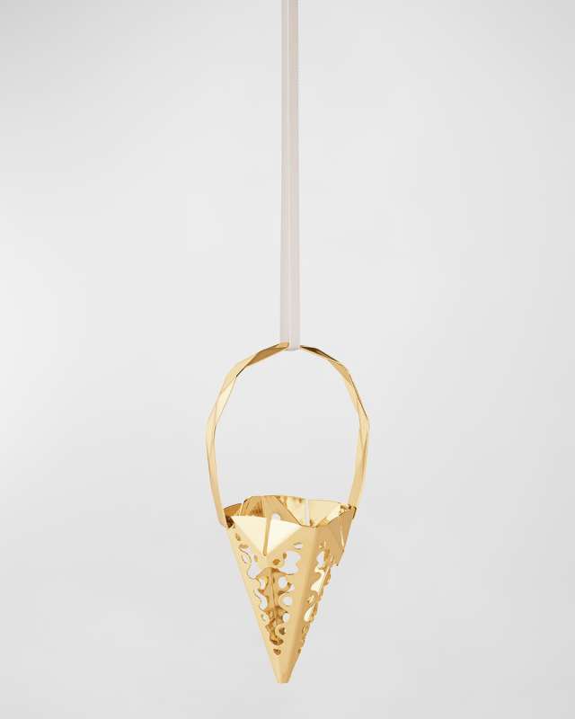 Gold Cone Christmas Ornament